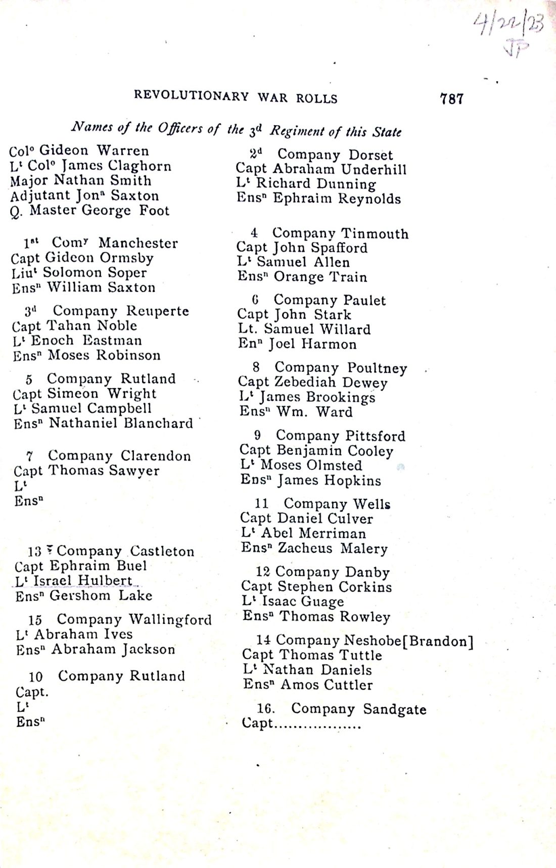 Officers of the 3rd Vt. Regiment (Kansas State Historical Society)